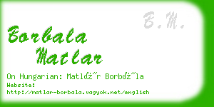 borbala matlar business card